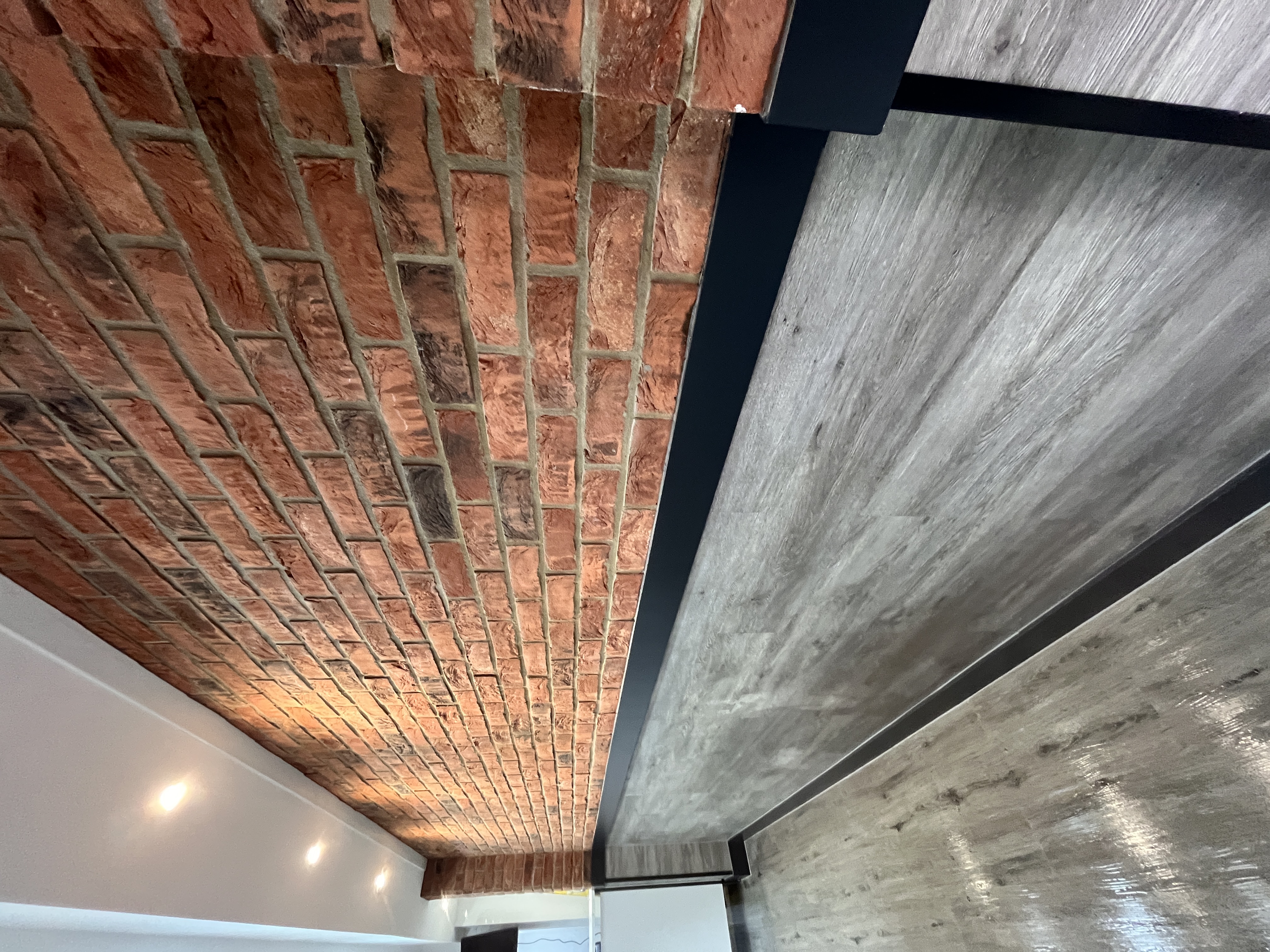 Completed brick feature wall detail