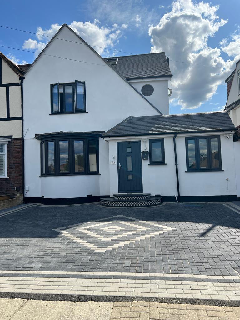 New patterned block paved driveway